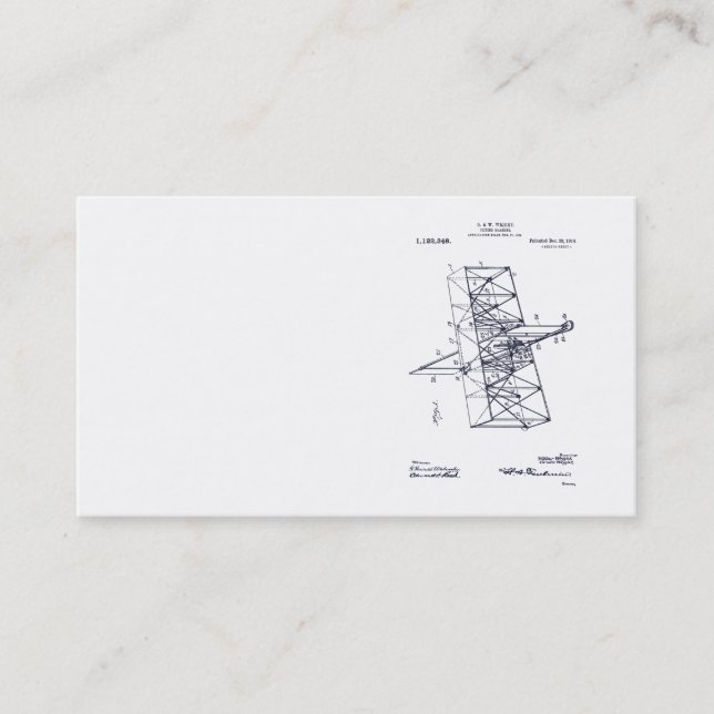 FLUGMASCHINE-PATENT - CIRCA 1914 - Visitenkarten Visitenkarte (Vorderseite)