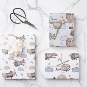 Flugmaschinen  geschenkpapier set