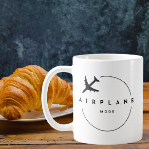 Flugmodus, Reise, Minimalistisches Skript, Luftfah Kaffeetasse
