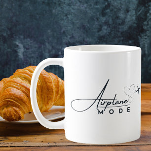 Flugmodus, Reise, Minimalistisches Skript, Luftfah Kaffeetasse
