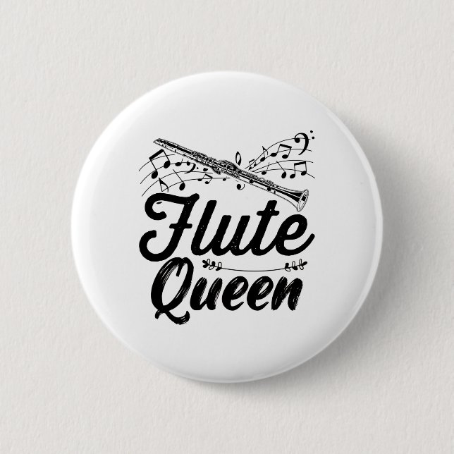 Flugmusikinstrument | Flutist Gift Idea Button (Vorderseite)