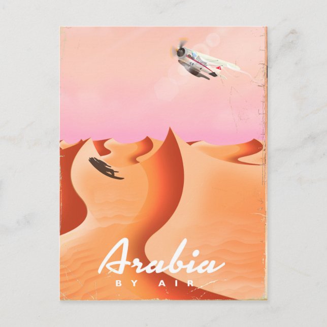 Flugplakat Arabien Postkarte (Vorderseite)