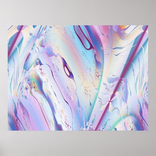 Flugplan Cooles Fraktal Abstrakter Kunst Poster (Vorne)