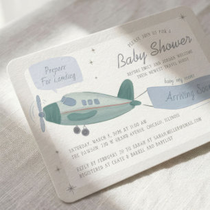 Flugreise-Baby-Party-Einladung Einladung