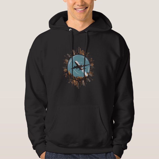 Flugreise Lover Wanderlust World Travel Gift Hoodie (Vorderseite)