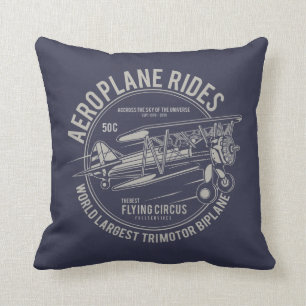 Flugreise mit dem Zirkus   Flugzeuggeschenke Kissen