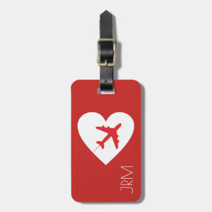 Flugreise mit personalisierter roter Liebe Gepäckanhänger
