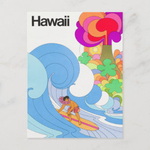 Flugreise nach Hawaii im Vintage-Stil Postkarte
