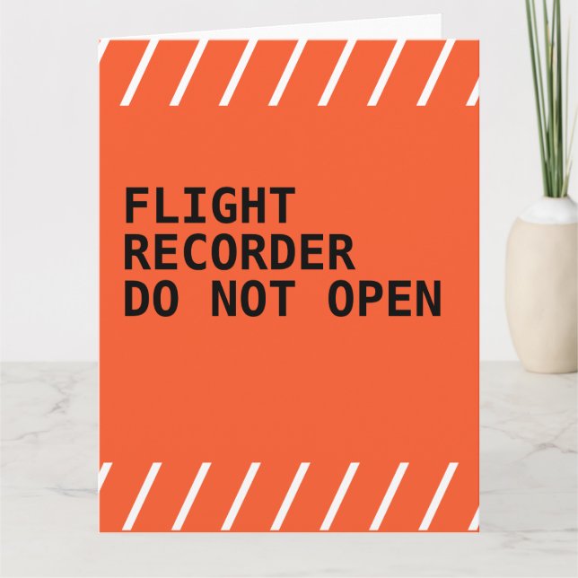 "Flugschreiber nicht öffnen" Schwarze Box-Luftfahr Dankeskarte (Vorderseite)