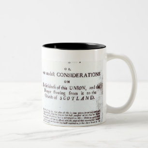 Flugschriften, die beide Seiten zeigen Zweifarbige Tasse
