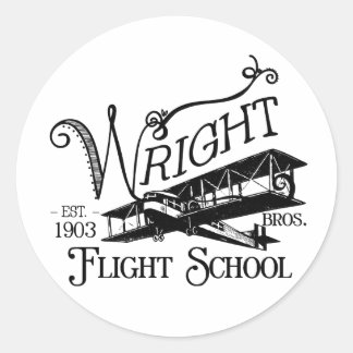 Flugschule der Wright-Brüder Runder Aufkleber