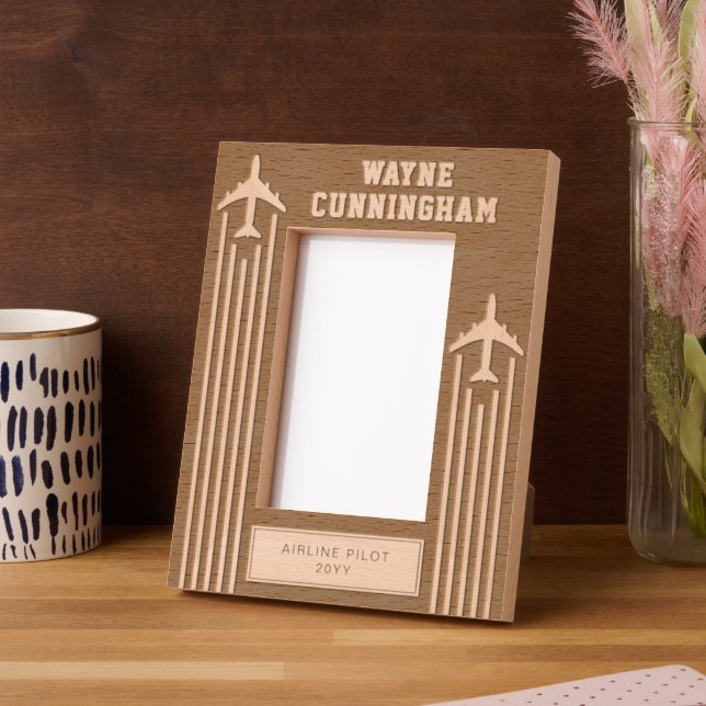 Flugschule für Fluglinienpiloten Abschluss  Geätzte Rahmen (Linke Ecke)