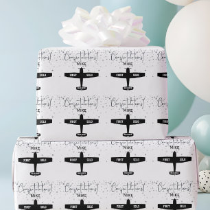 Flugschüler Erstes Alleinflug Flugzeug Luftfahrt M Geschenkpapier