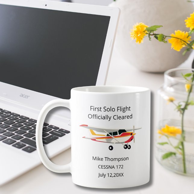 Flugschüler Erstes Solo Cessna Foto Personalized Kaffeetasse (Von Creator hochgeladen)