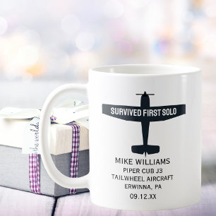 Flugschüler erstes Solo-Flugzeug Custom Lustig Kaffeetasse