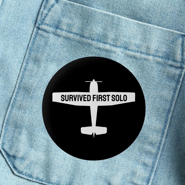 Flugschüler Erstes Solo-Flugzeug Lustige Luftfahrt Button (Von Creator hochgeladen)