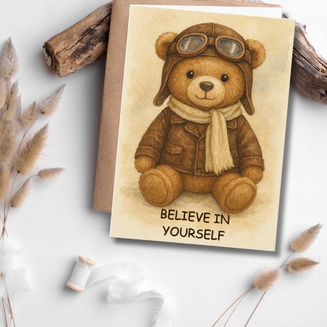 Flugschüler Erstes Solo-Flugzeug & Teddybär Karte (Von Creator hochgeladen)