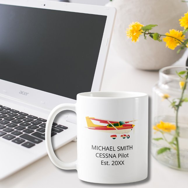 Flugschüler Erstflug Cessna Foto Personalisiert Kaffeetasse (Von Creator hochgeladen)