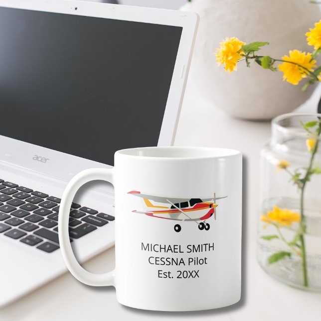 Flugschüler Erstflug Cessna Foto Personalisiert Kaffeetasse (Von Creator hochgeladen)