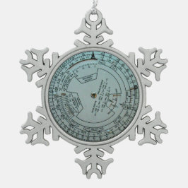 Flugsicherungsrechner Schneeflocken Zinn-Ornament