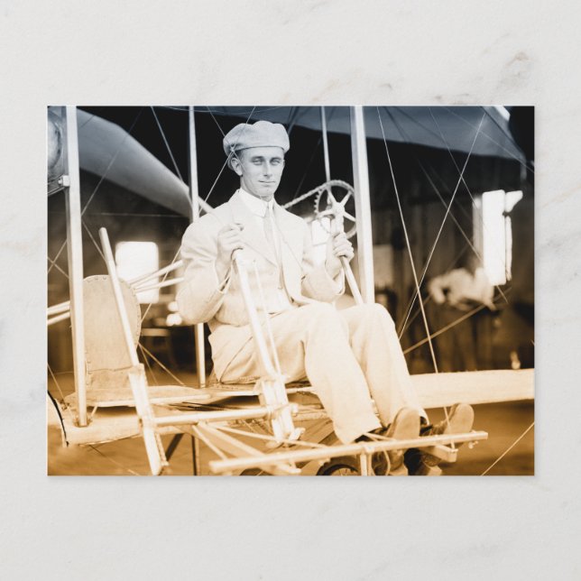 Flugtest mit einem alten Flugzeug Postkarte (Vorderseite)