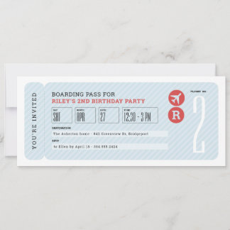 Flugticket Boarding Pass Kindergeburtstag Party Einladung