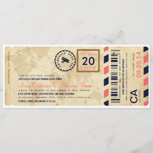 Flugticket-Hochzeitseinladung Einladung