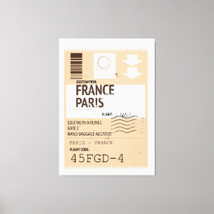 Flugticket Paris Frankreich Leinwanddruck
