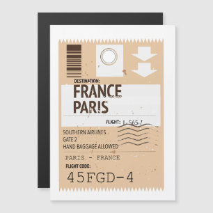 Flugticket Paris Frankreich Magnetkarte