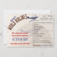 Flugticket Party Einladung MultiDates - CUSTOM