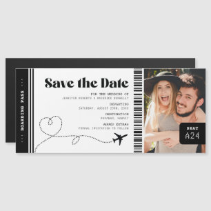 Flugticket Save-the-Date-Karte Magneteinladung