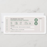 Flugticket Thema neutrale Babydusche