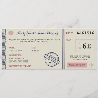 Flugticket Ziel Hochzeitseinladung Einladung