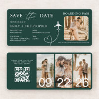 Flugticket Ziel Save the Date QR Code