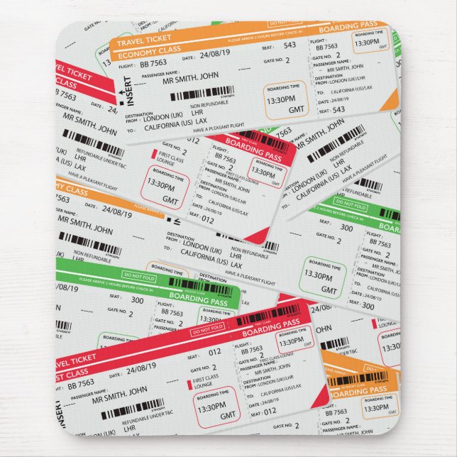 Flugtickets Mousepad (Vorne)