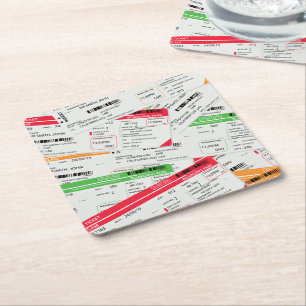 Flugtickets Rechteckiger Pappuntersetzer