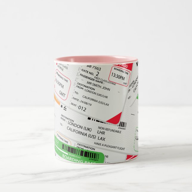Flugtickets Zweifarbige Tasse (Mittel)
