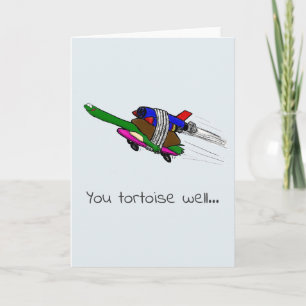 Flugtortoise lustige Karte. Dankeskarte