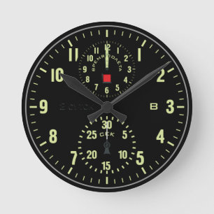 Fluguhr Runde Wanduhr