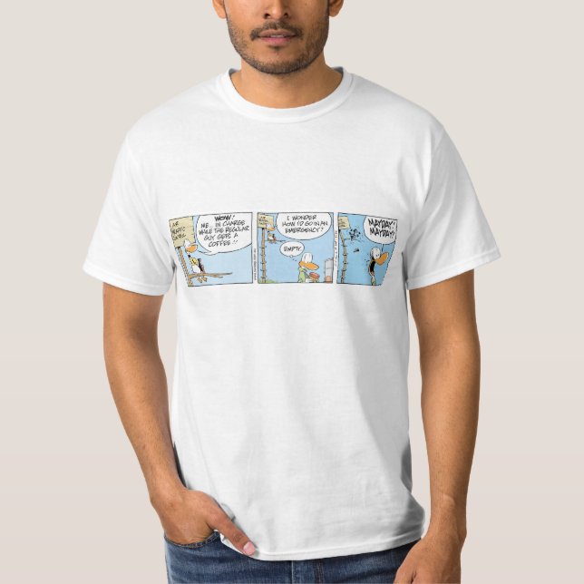 Flugverkehr-Kontrollen-Cartoon-Shirt T-Shirt (Vorderseite)