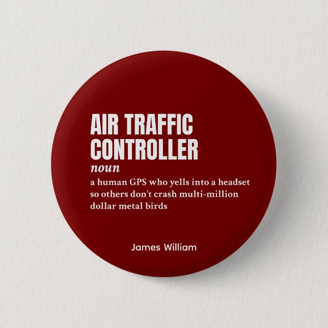 Flugverkehrsleiter - Funny Definition Button (Vorderseite)
