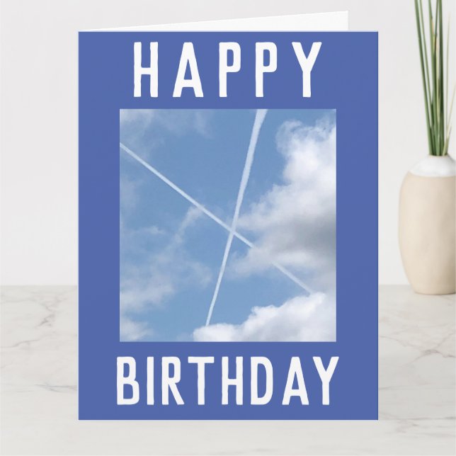 Flugwege bilden einen Salreifen im Himmel Karte (Vorderseite)