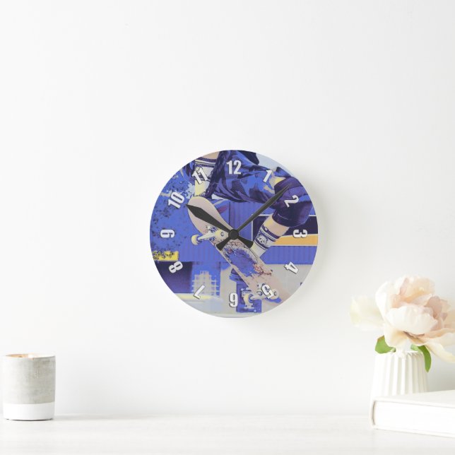 Flugzeit - Skateboarder Runde Wanduhr (Zuhause)
