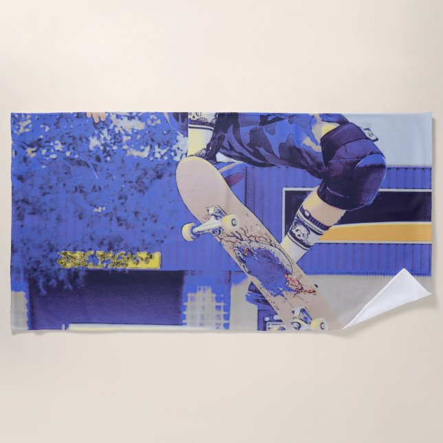 Flugzeit - Skateboarder Strandtuch (Vorderseite)