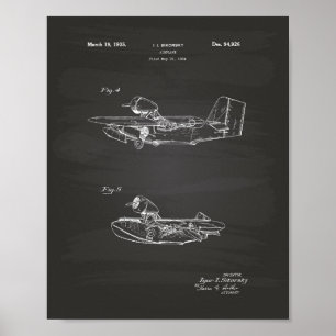 Flugzeug 1926 Patent Kunst Tafel Poster