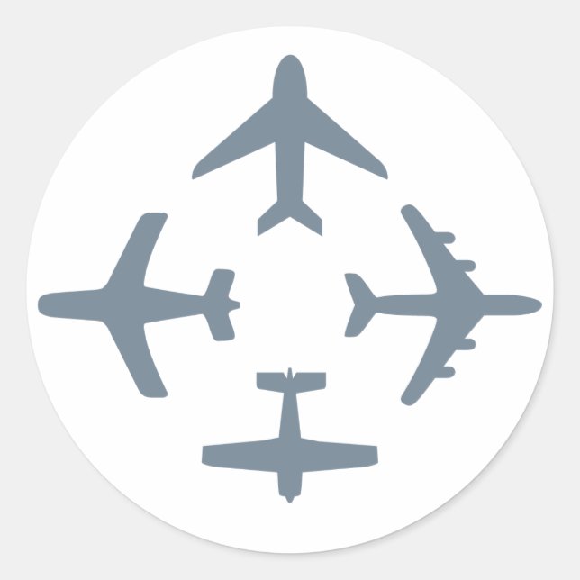 Flugzeug 4 Aufkleber (Vorderseite)