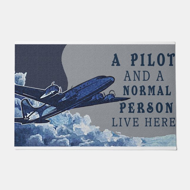 Flugzeug ab Tür, Geschenk für den Piloten Fußmatte (Vorderseite)