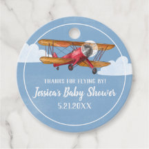 Flugzeug-Abenteuer-Baby-Shower-Geschenkanhänger