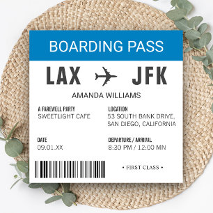 Flugzeug-Abordpass-Abschiedsparty Einladung