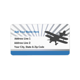 Flugzeug Adressaufkleber